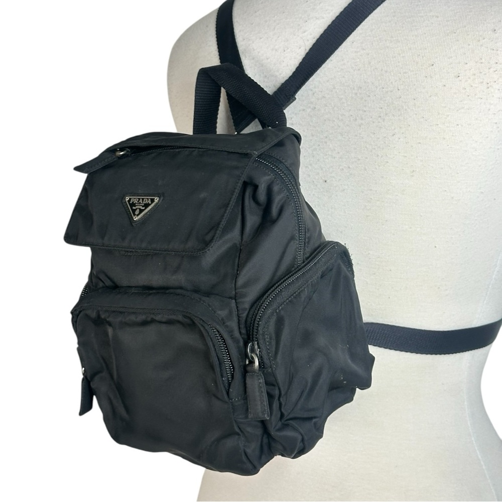 Vintage PRADA Zaino Mini Backpack B5915 Nylon Backpack Triangle Logo Rare Prada - Picture 2 of 15